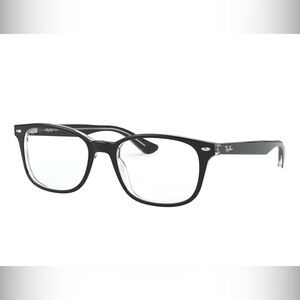 Ray-Ban RX5375 Black On Transparent Unisex Square Eyeglasses